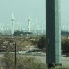 Fields of wind turbines