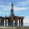 off-shore oil drilling platform 