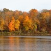 Fall colors walking trail around Winton Lake