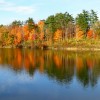 Fall colors walking trail around Winton Lake